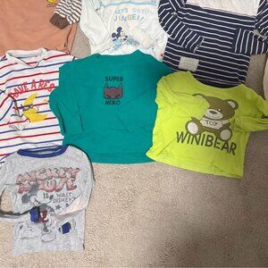 15 pc toddler boy cloth top & bottom sweater T shirt long sleeve pant bottom siz